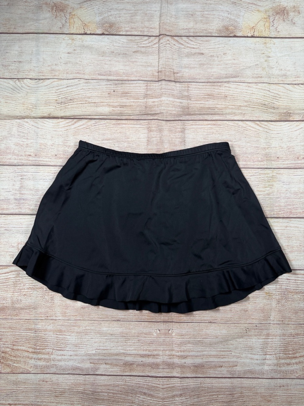 Women's Black Ruffle Hem‎ Swim Bikini Skirt